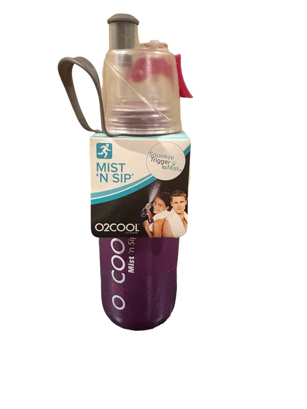 NWT O2COOL Mist 'N Sip Bottle in Purple 20 oz